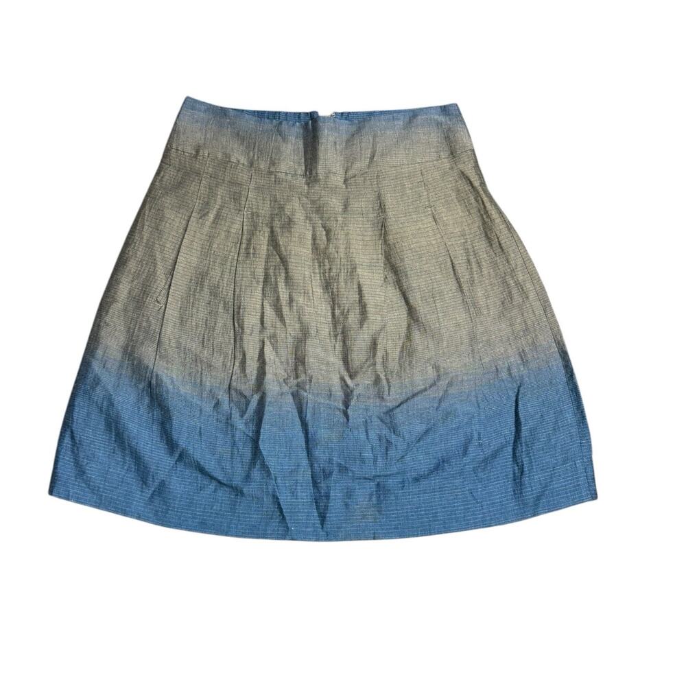 Vince Linen Ombre Pencil Skirt Blue and Tan with pinstripes Size 4 Retail $188
